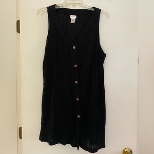 Dotti Black Textured Dress 100% Cotton